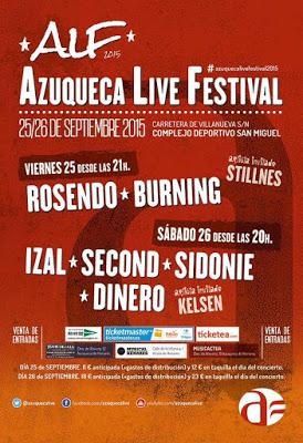 Azuqueca Live Festival 2015: Rosendo, Burning, Izal, Second, Sidonie, Dinero...