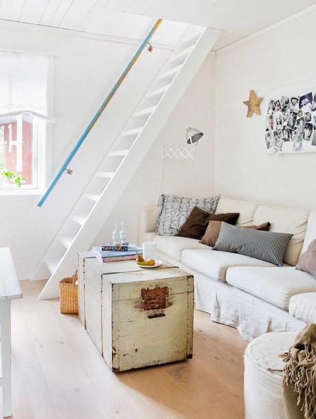 estilo nórdico escandinavo estilo campestre nórdico (nordic country) El estilo coastal cottage decoración tonos naturales decoración en blanco Casa de madera casa de la playa cabaña estilo nórdico 