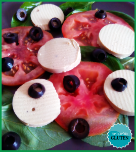 Ensalada Caprese Vegana (Sin Gluten, Sin Lácteos, Sin Huevo, Vegano)