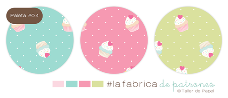#lafabricadepatrones del mes de Agosto 2015. Hoy unos lindos patrones con Cupcakes. Encuentra los Kit de Papeles Digitales con este diseño en mi tienda Etsy Imprime tu Fiesta. 