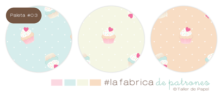 #lafabricadepatrones del mes de Agosto 2015. Hoy unos lindos patrones con Cupcakes. Encuentra los Kit de Papeles Digitales con este diseño en mi tienda Etsy Imprime tu Fiesta. 