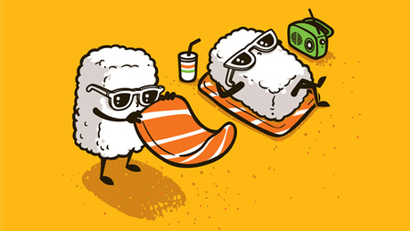 Unas divertidas ilustraciones que muestran cómo sería el día a día de la comida