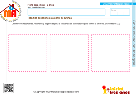 Planifica experiencias a partir de rutinas: Comunicación integral 3 años
