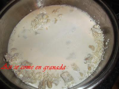 Risotto cremoso con pollo
