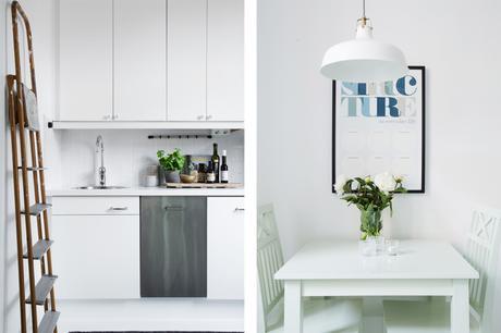 Blanco y negro en la decoración de un apartamento.