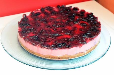 Mi vestido azul - Tarta de queso con mermelada de cerezas (5)