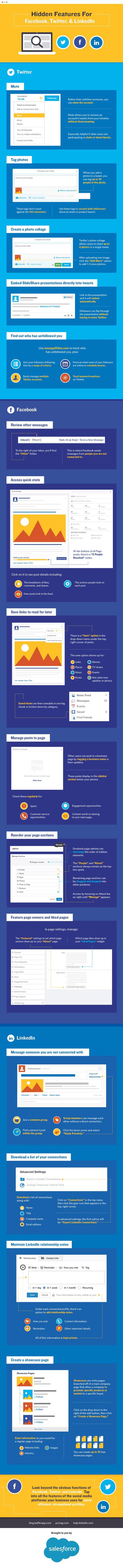15 funciones poco conocidas que puedes comenzar a aprovechar en Facebook, Twitter y Linkedin