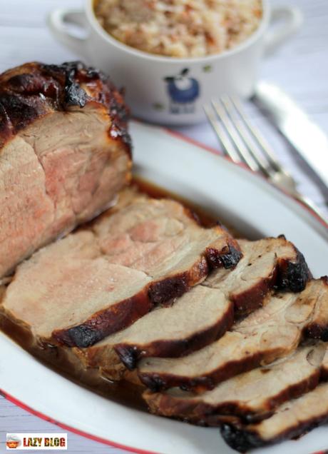 Cabecero de lomo con soja oscura y miel con guarnición de arroz Lotao Deli