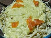 Espaguetis carbonara salmón