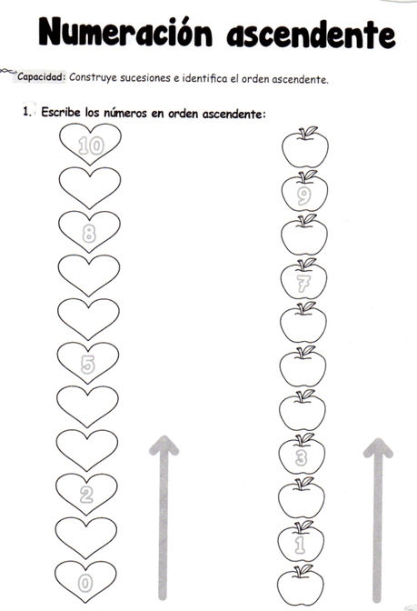 Numeración ascendente: 5 años