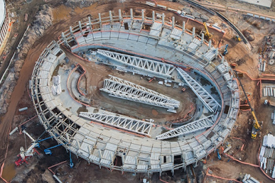 La construcción de las instalaciones olímpicas avanza sin cesar