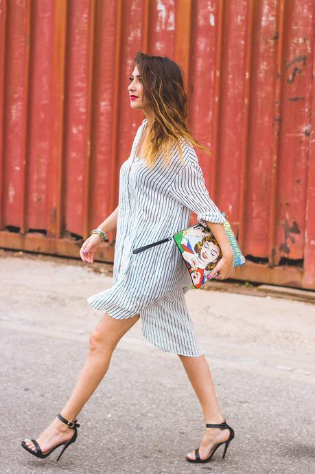 En Camisa stripes shirt dress
