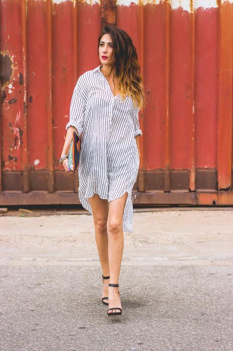 En Camisa vestido camisero de rayas zara