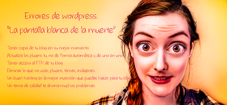 Errores de wordpress, cuando sale la pantalla blanca de la muerte problemas de wordpress