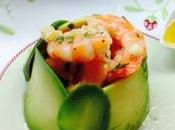 Ensalada aguacate langostinos salsa