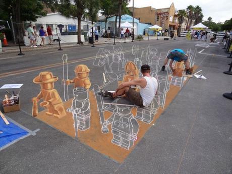 El artista que crea ilusiones ópticas impresionantes en el suelo de la ciudad