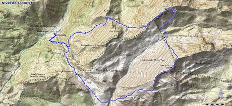 Mapa ruta Ten y Pileñes desde Ventaniella