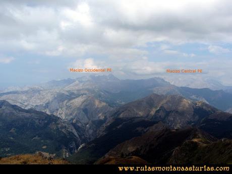 Ruta Ventaniella, Ten y Pileñes: Desde el Pileñes, macizos central y occidental de Picos de Europa