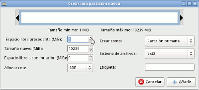 Mantenimiento del PC V. Particionar y formatear un disco ii Crear una particion