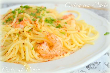 Menú del día, qué comer hoy, receta rosada frita o a la plancha. Pasta al punto al ajillo y gambas. Cocina con Marta