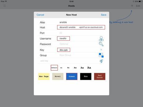 configuracion SSH Ravello systems ipad por DBigCloud