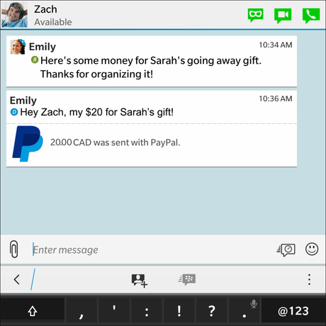 Envía y recibe dinero con PayPal a través de BBM paypal-bbm