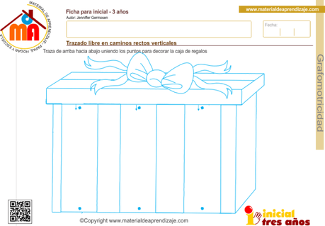 Trazado libre en caminos rectos verticales 2: Grafomotricidad 3 años Trazado libre en caminos rectos verticales 2: Grafomotricidad 3 años