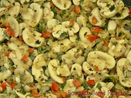 Gratin de coliflor y champiñones