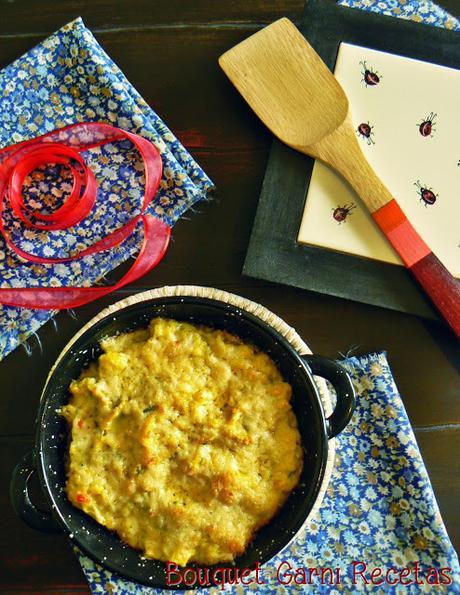 Gratin de coliflor y champiñones