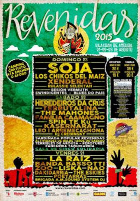 Festival Revenidas 2015: Soja, Chikos del Maíz, Heredeiros da Crus, La Raíz, Banda Bassotti...