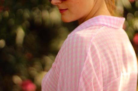 Pink Plaid Blouse