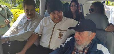 Evo Morales sorpendido por Fidel y Maduro