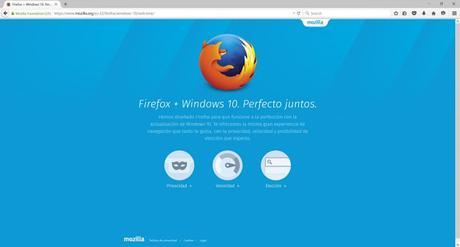 Firefox se actualiza con nueva imagen en Windows 10