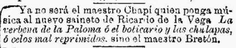 El año de la verbena de la Paloma. Madrid, 1894