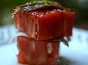 Ensalada tomate rosa Barbastro, anchoas boquerones.