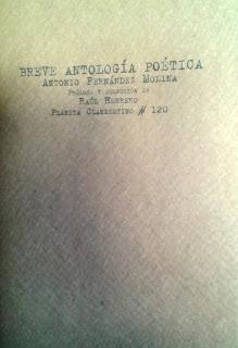 Antonio Fernández Molina: Breve antología poética: 3 poemas: