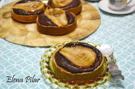 Tartaletas de pera y chocolate
