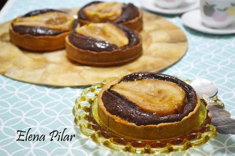 Tartaletas de pera y chocolate