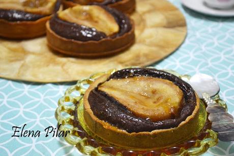Tartaletas de pera y chocolate