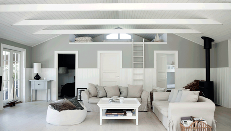 Colores neutros para una cabaña en el campo