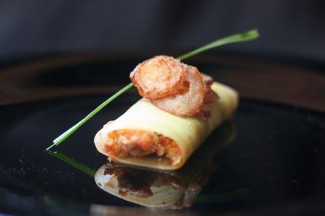 Canelones de Puerro Rellenos de Pollo y Verduras