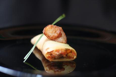 Canelones de Puerro Rellenos de Pollo y Verduras