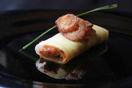 Canelones de Puerro Rellenos de Pollo y Verduras