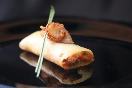 Canelones de Puerro Rellenos de Pollo y Verduras