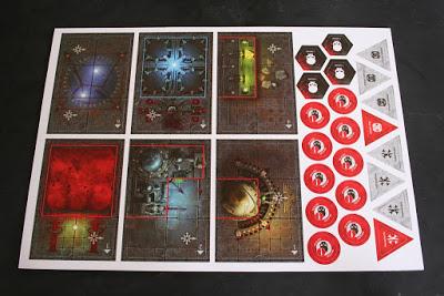 Matriz 2 con habitaciones y marcadores de la caja de Assassinorum: Execution Force