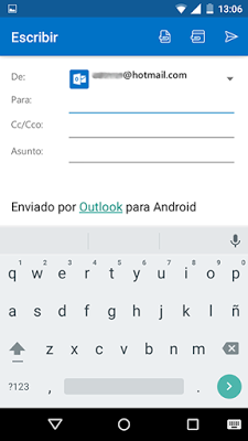 Como enviar un correo desde Outlook Movil