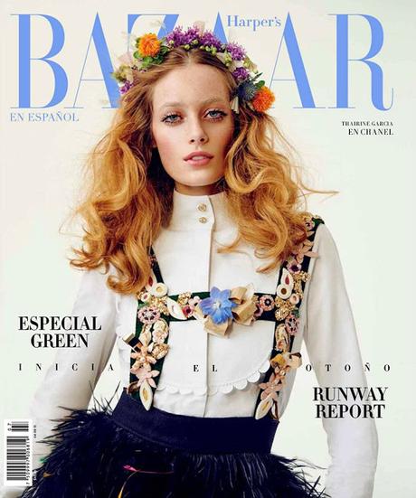 Thairine Garcia posa para la portada de agosto de Harper's Bazaar Mexico