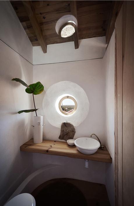 Small rustic bathroom