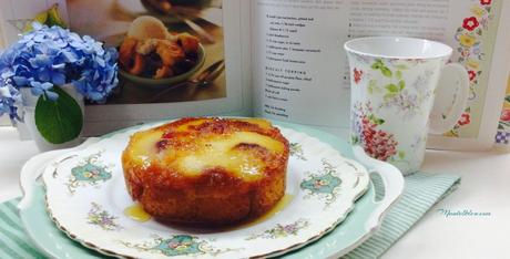 Bizcocho de melocotón con caramelo