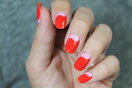 Uñas decoradas en rojo y rosa paso a paso